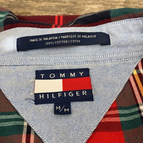 VINTAGE Tommy Hilfiger Plaid Button Up M - Picture 7 of 11